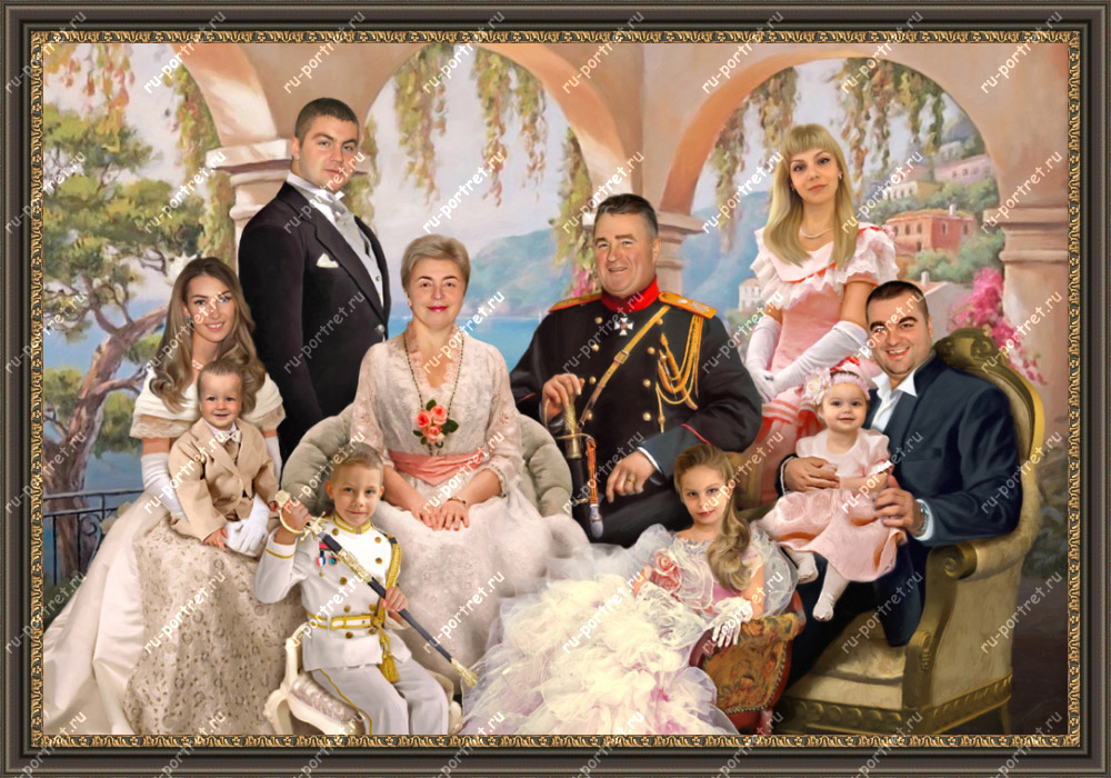 Заказать семейный портрет по фотографии в москве от компании Ru-portret.ru Авторская работа. Музейное качество. Звони 89646434155 (WhatsApp & Viber).